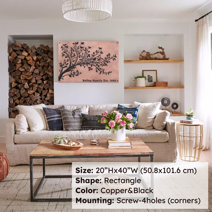 Copper House Sign (Tree Branches with Leaves) - Natuross