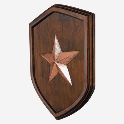 Copper Star on Wood Plaque