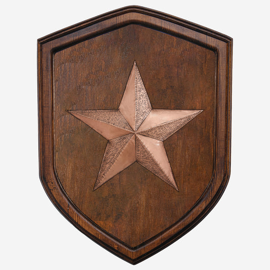 Copper Star on Wood Plaque