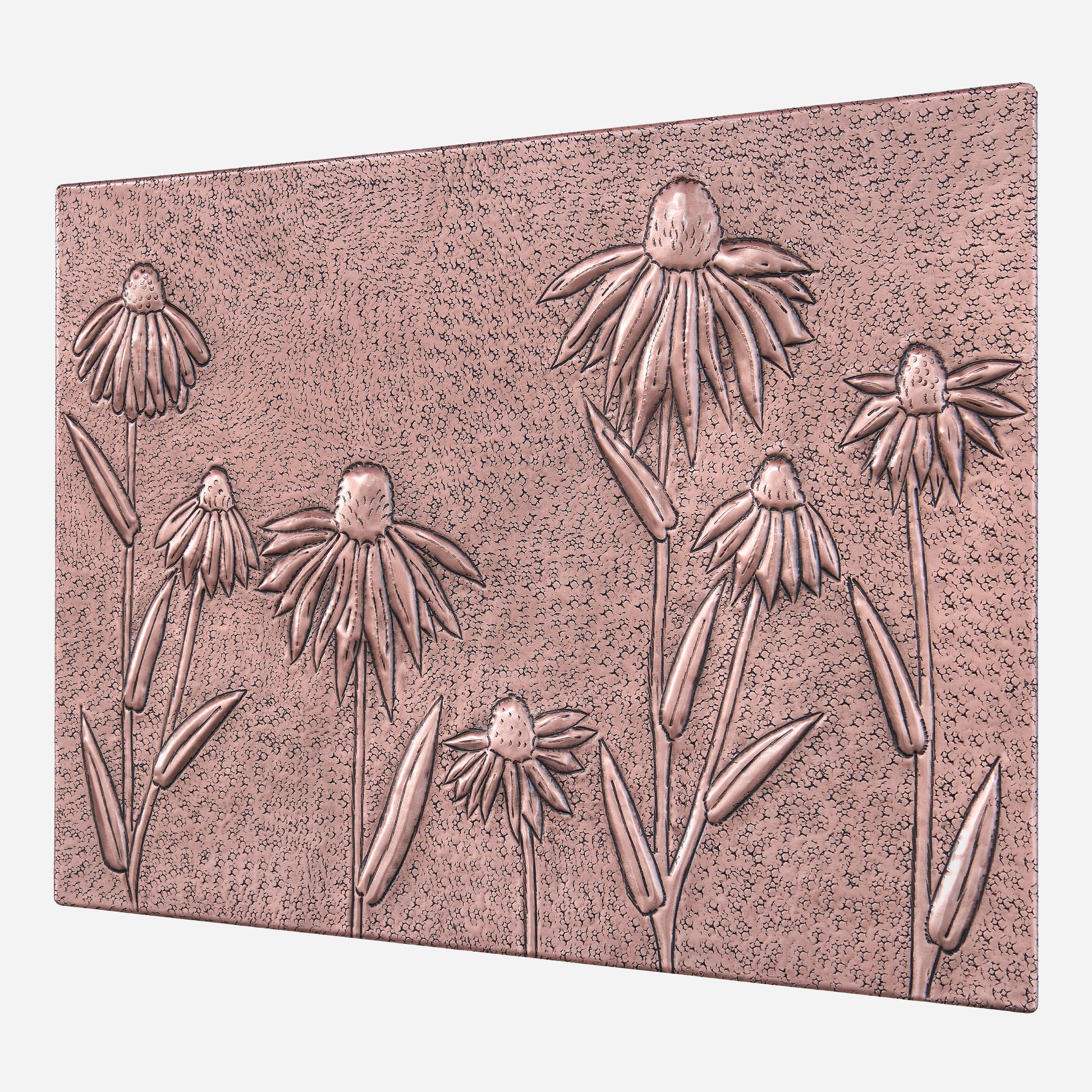 Coneflowers Copper Kitchen Backsplash Tile - Natuross