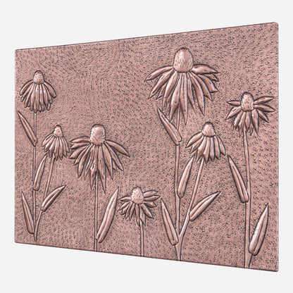 Coneflowers Copper Kitchen Backsplash Tile - Natuross