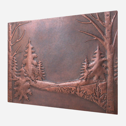 Enchanted Forest Scene Copper Kitchen Backsplash