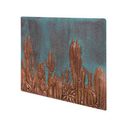 Copper Green Backsplash Cactuses