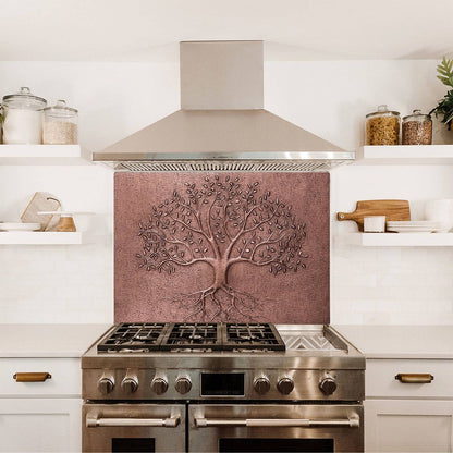 Copper Backsplash Panel (Personalized, Tree with Roots)