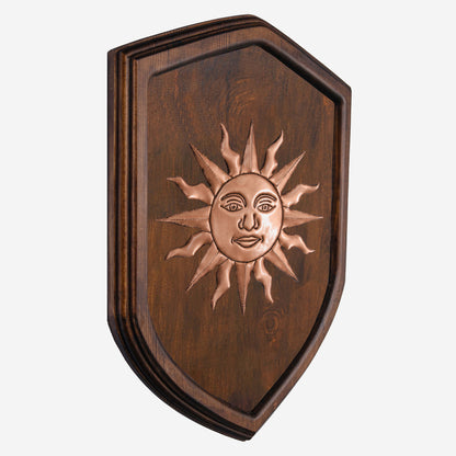 Copper Sun on Wood Plaque