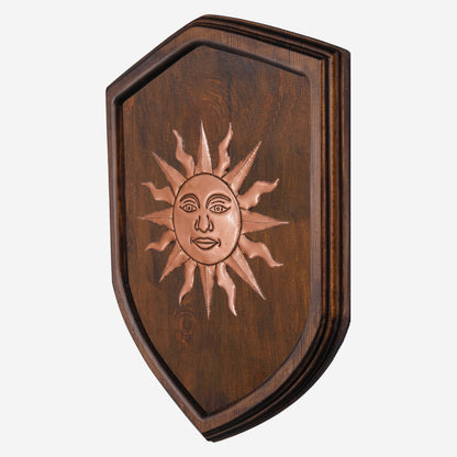 Copper Sun on Wood Plaque