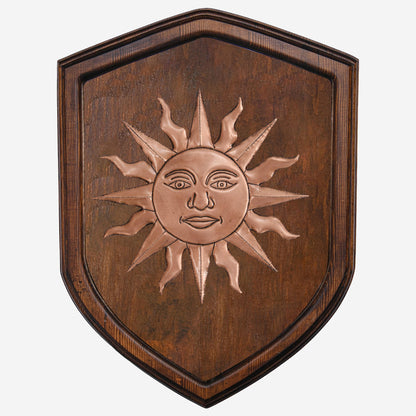 Copper Sun on Wood Plaque