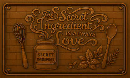 "The Secret Ingredient is Always Love" Copper Kitchen Backsplash - Natuross