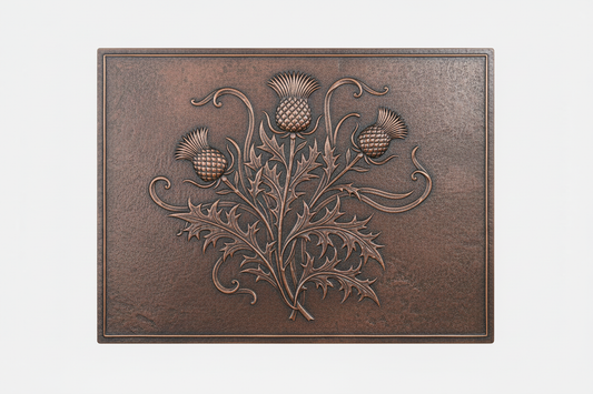 Thistle & Scroll Harmony brown patina panel