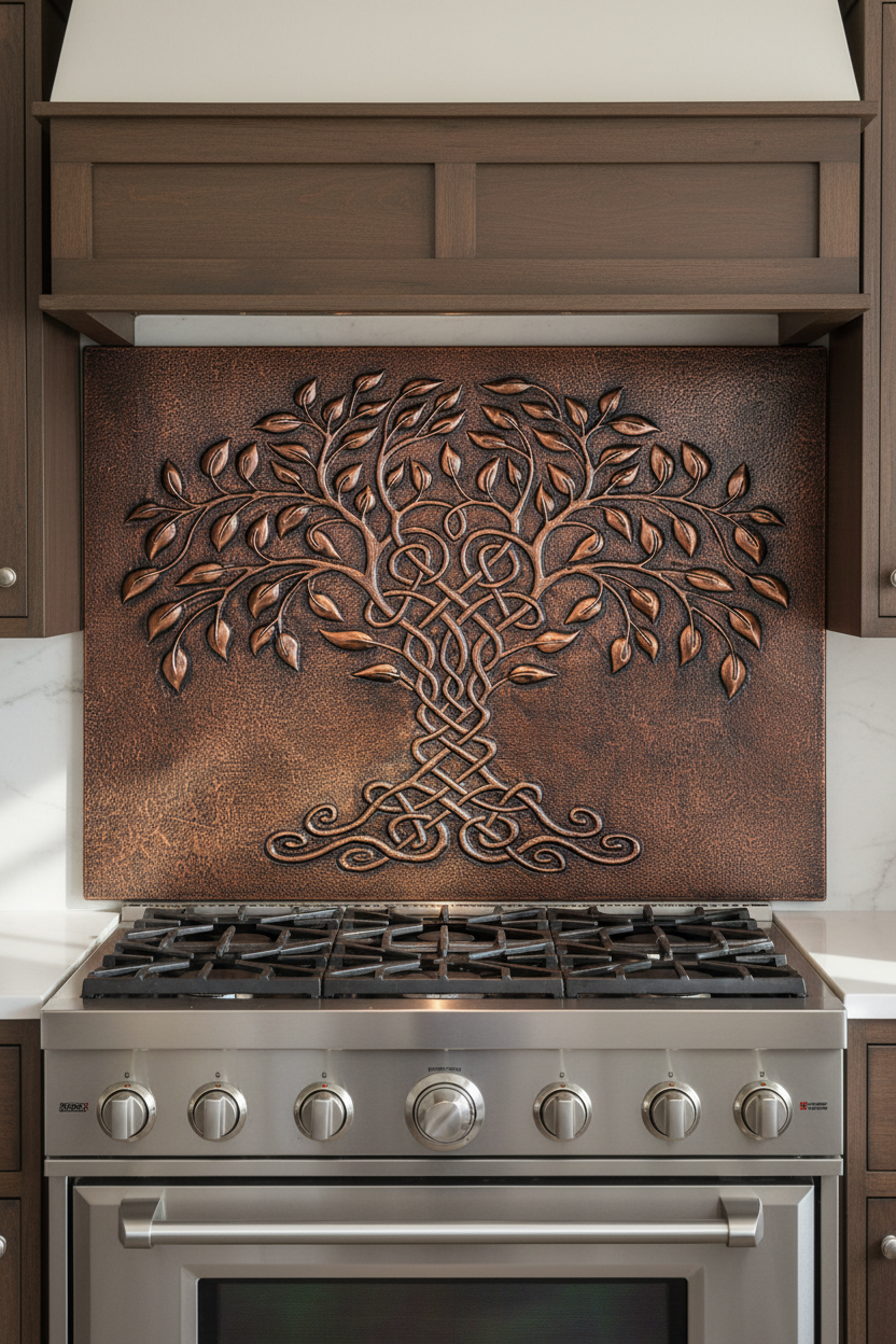 Tree of Life Backsplash 60x40 - close-up front view oversized