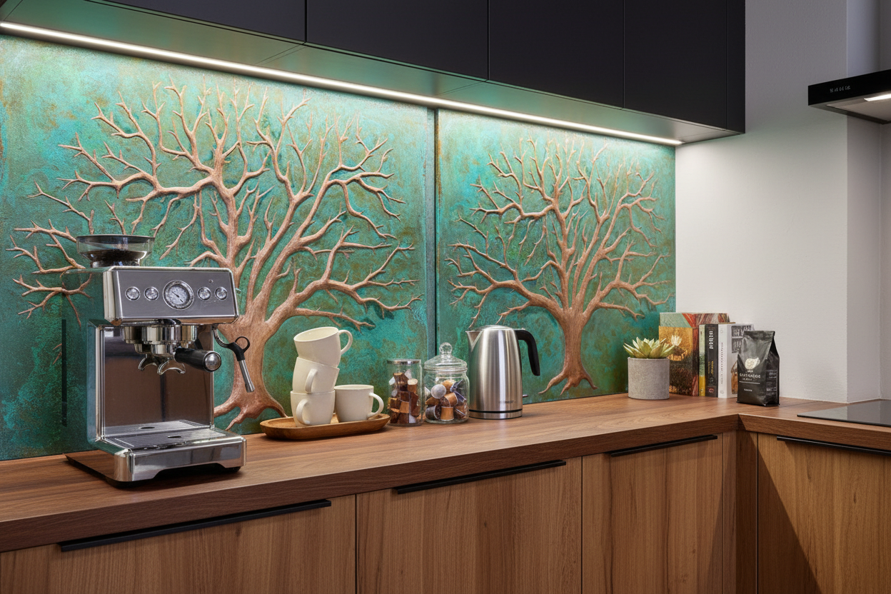 Tree of Life Copper Coffee Bar Wall