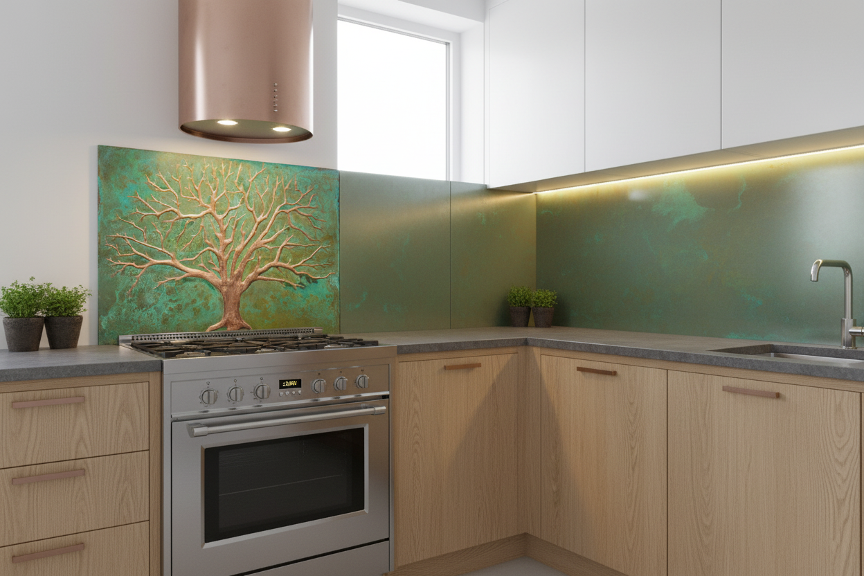 Tree of Life Copper L-Shape with Mixed Panels