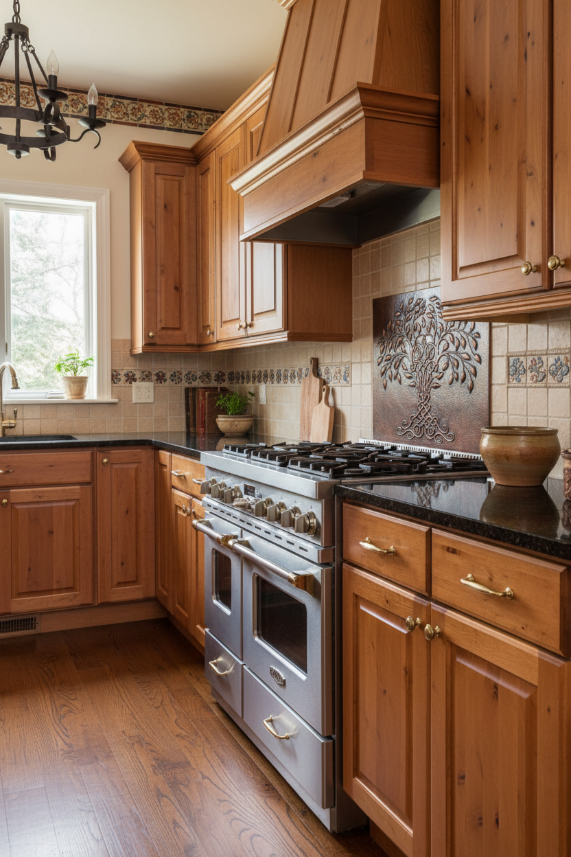 Tree of Life Copper Panel - traditional kitchen