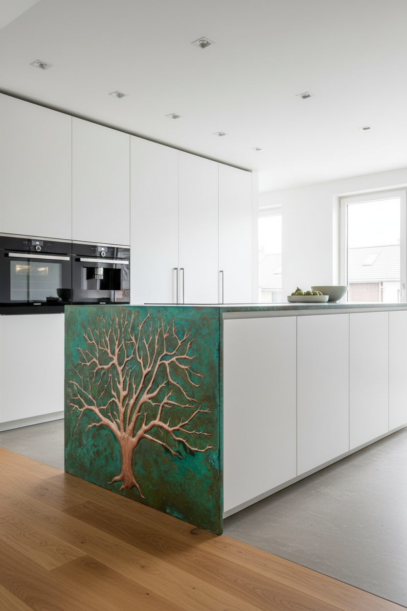 Tree of Life Copper Waterfall Island Panels