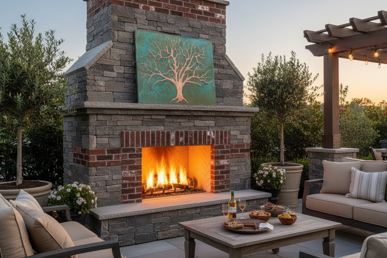Tree of Life Outdoor Fireplace Panels