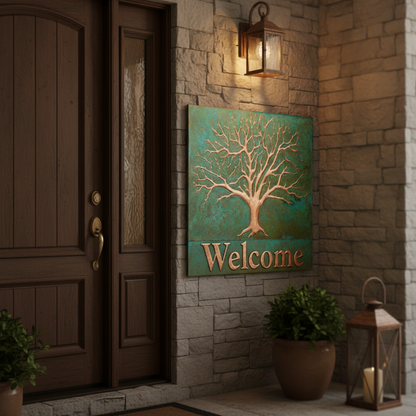 Tree of Life Welcome Plaque - Matching Embossed Text