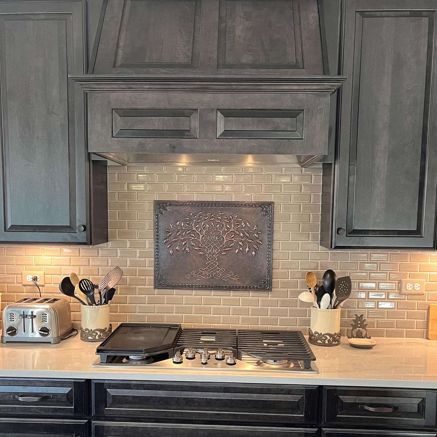 Brown Tree of Life Copper Backsplash