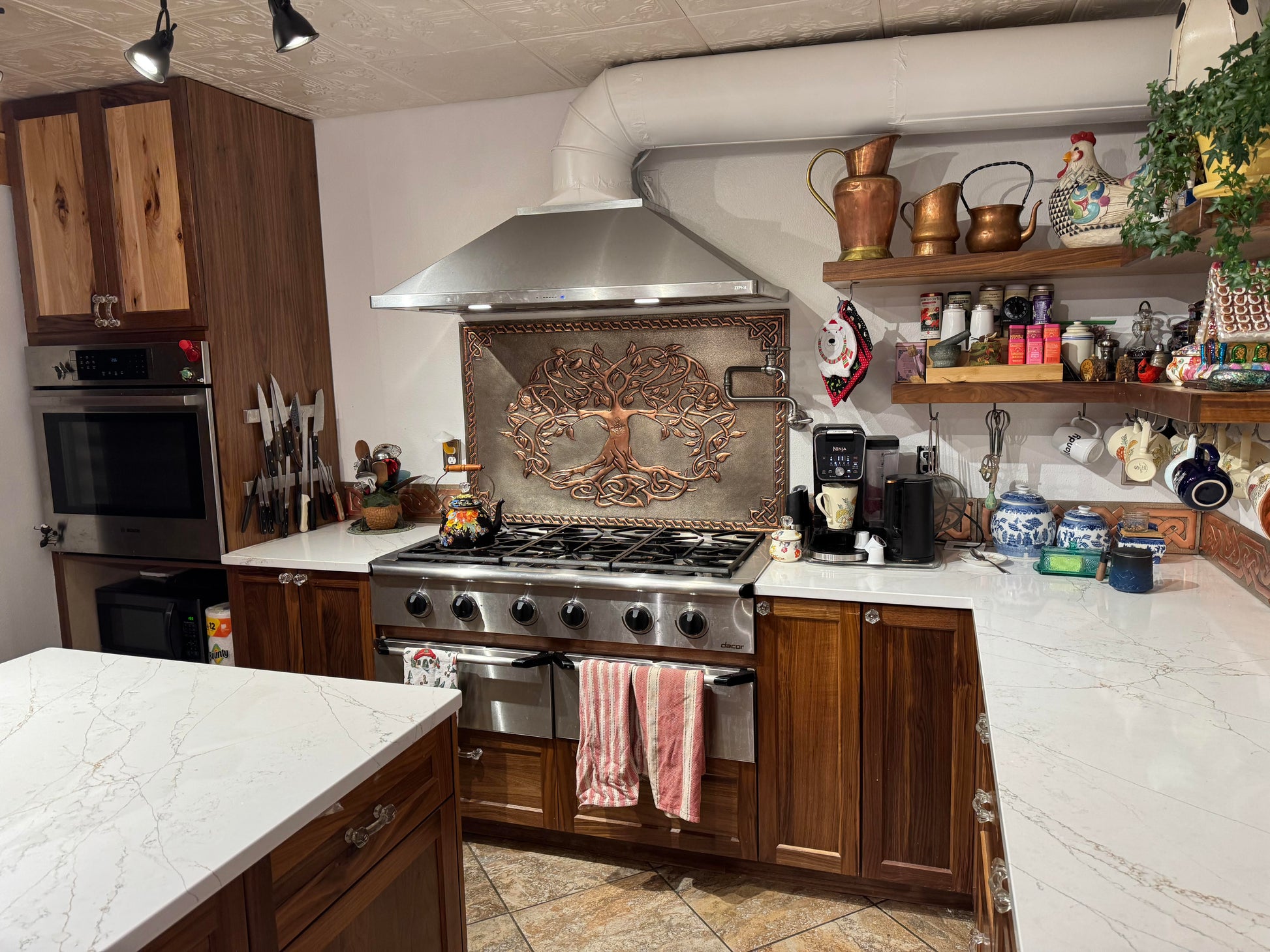 Copper Stove Backsplash – Tree of Life - Natuross
