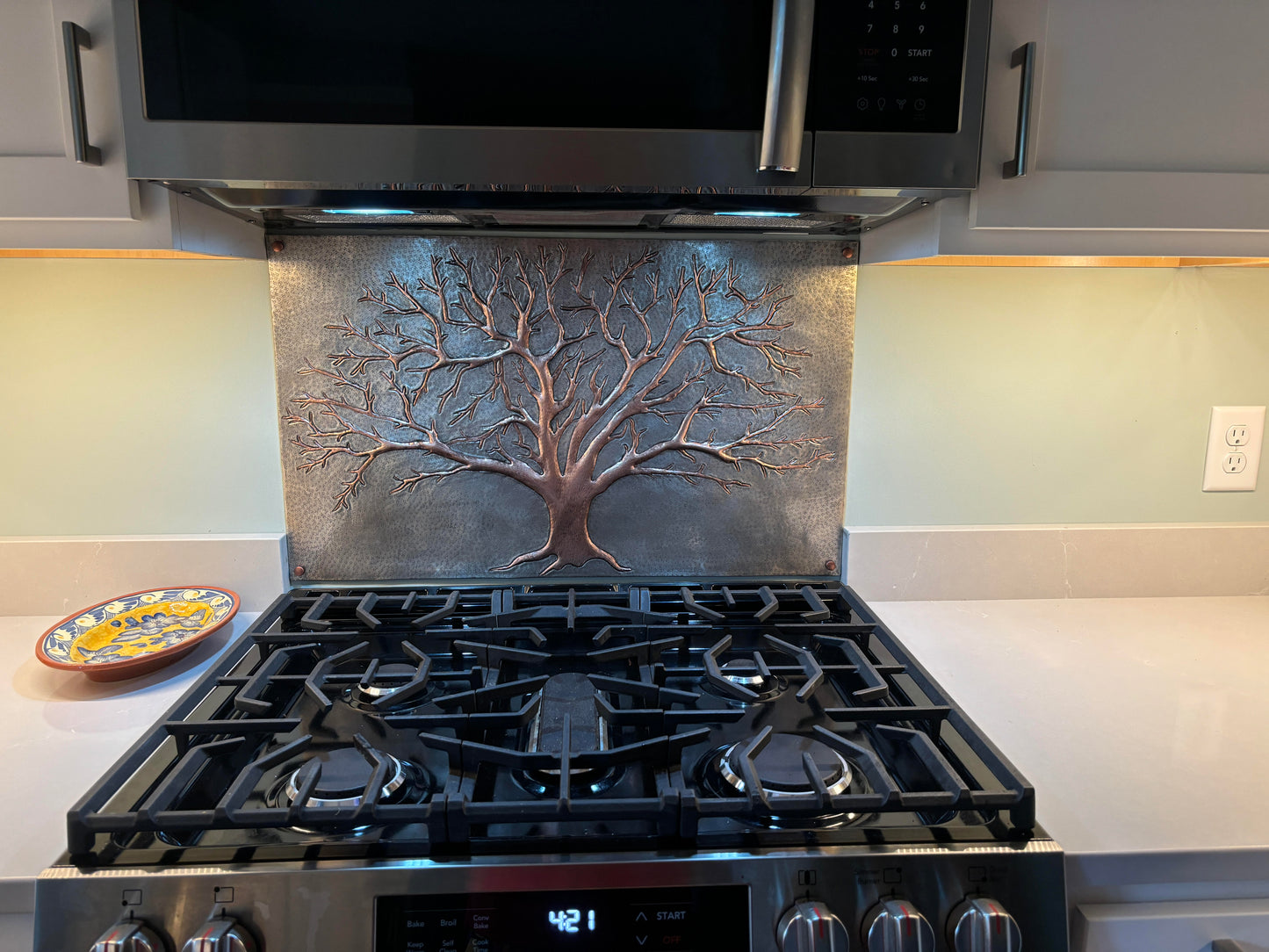 Eternal Tree Copper Backsplash in Gray & Copper - Natuross