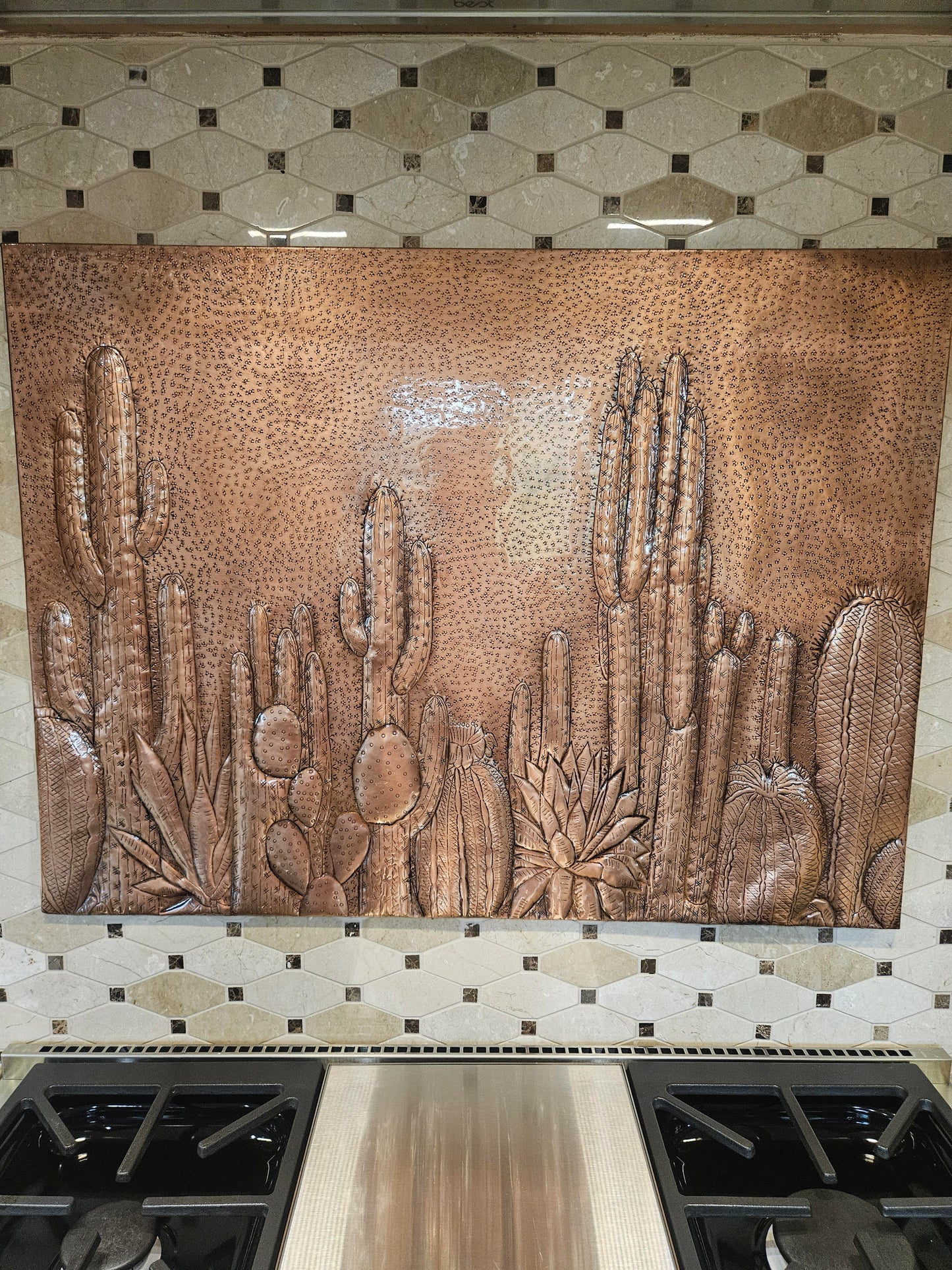 Cacti Copper Kitchen Backsplash