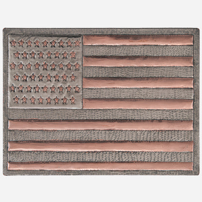 Copper American Flag Wall Art 11.8"x15.7" Gray&Copper - Natuross