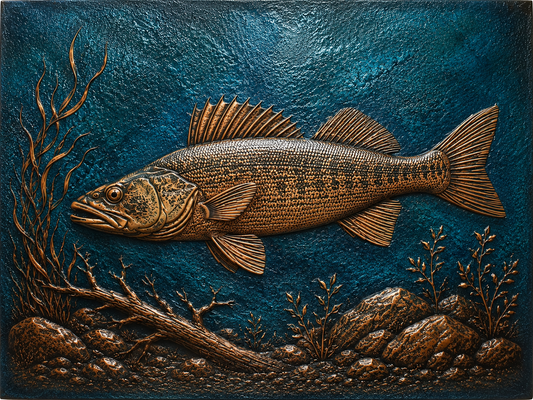 Walleye Fish Copper Kitchen Backsplash