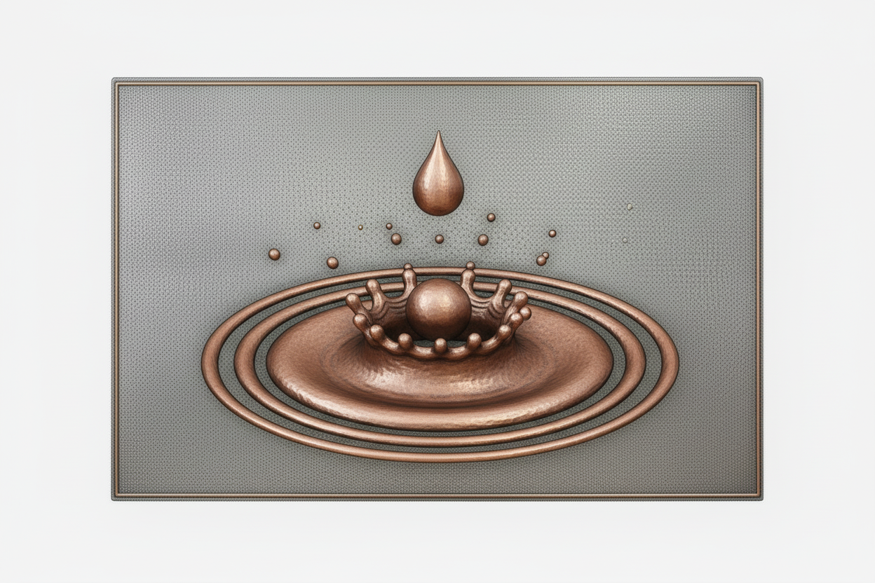 Water Droplet Copper Relief Panel